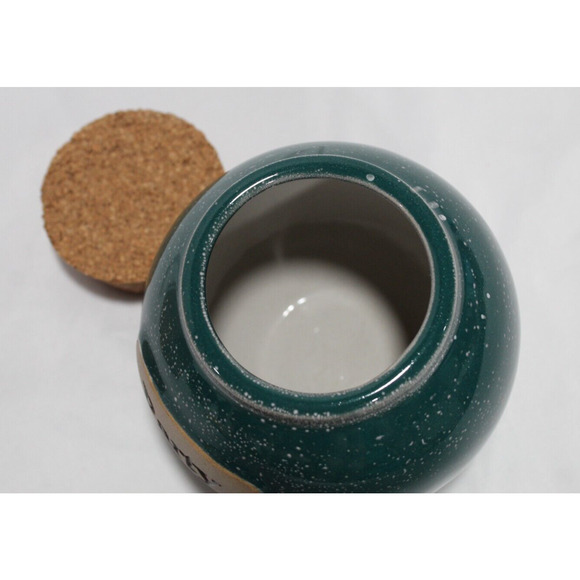 Muddy Waters Pottery Word Jar - Party Money - Green w/cork Top Handmade - New - Picture 5 of 7